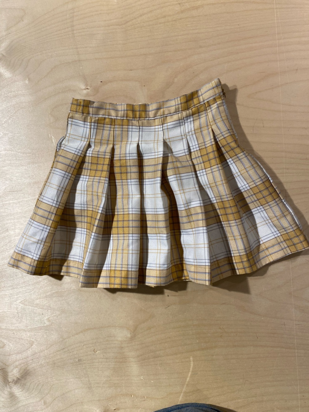 Jessica Simpson Girls Pleated Yellow Plaid Mini Skirt Medium (8) (SJ)